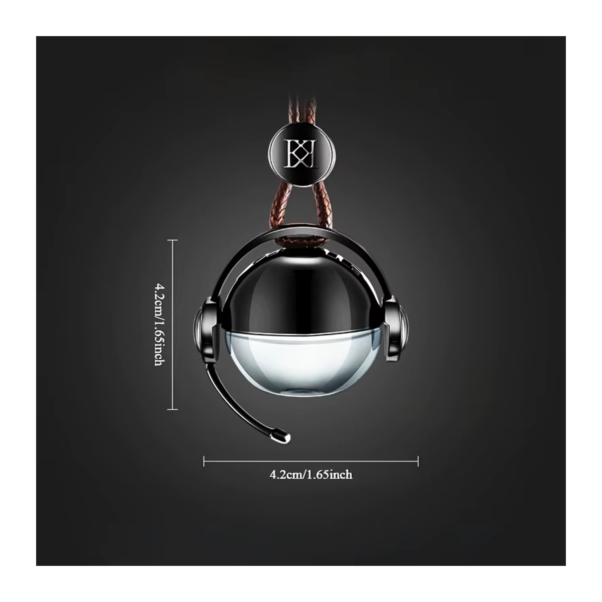 Lcars Auto-Aroma-Diffusor-Anhänger in Silber, Kopfhörer-Design aus Metall und Glas zur Verwendung mit eigenen Duftölen - Bild 4