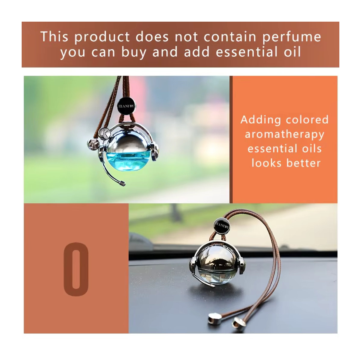 Lcars Auto-Aroma-Diffusor-Anhänger in Silber, Kopfhörer-Design aus Metall und Glas zur Verwendung mit eigenen Duftölen - Bild 5