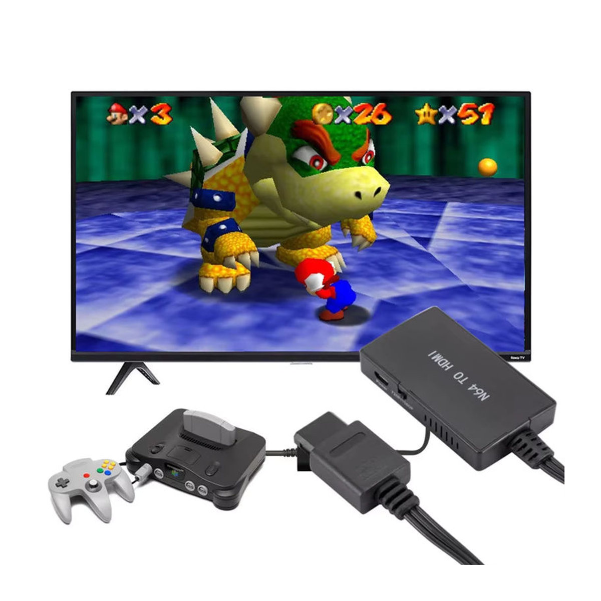 LccKaa N64 zu HDMI Adapter Konverter für Nintendo 64, SNES, NGC und SFC Konsolen in Schwarz - Bild 5