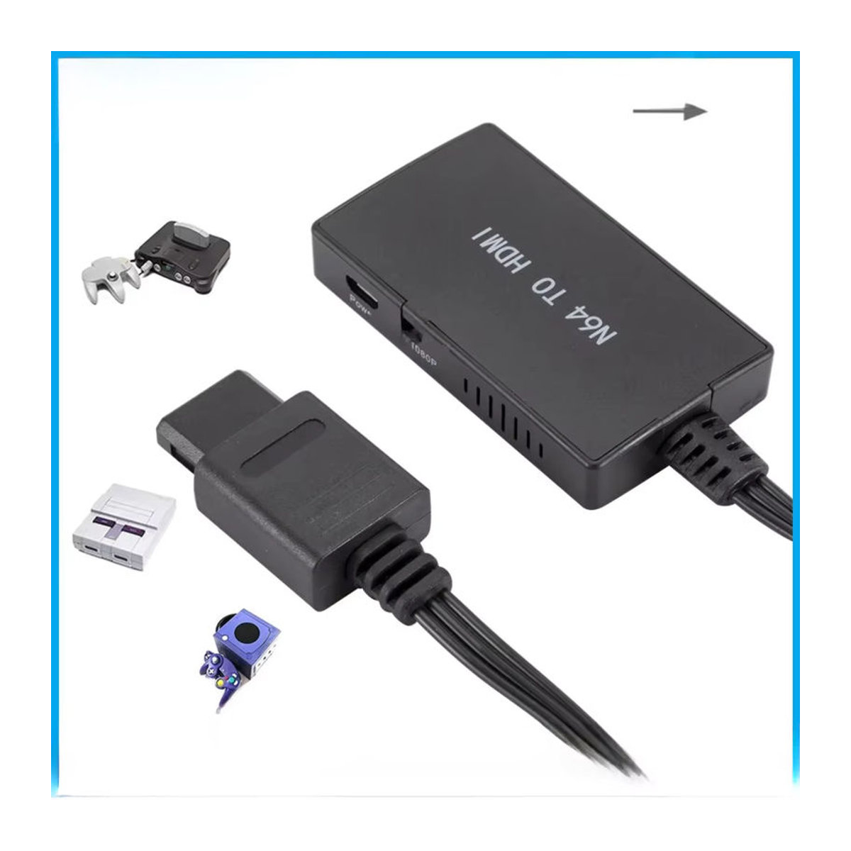 LccKaa N64 zu HDMI Adapter Konverter für Nintendo 64, SNES, NGC und SFC Konsolen in Schwarz - Bild 7