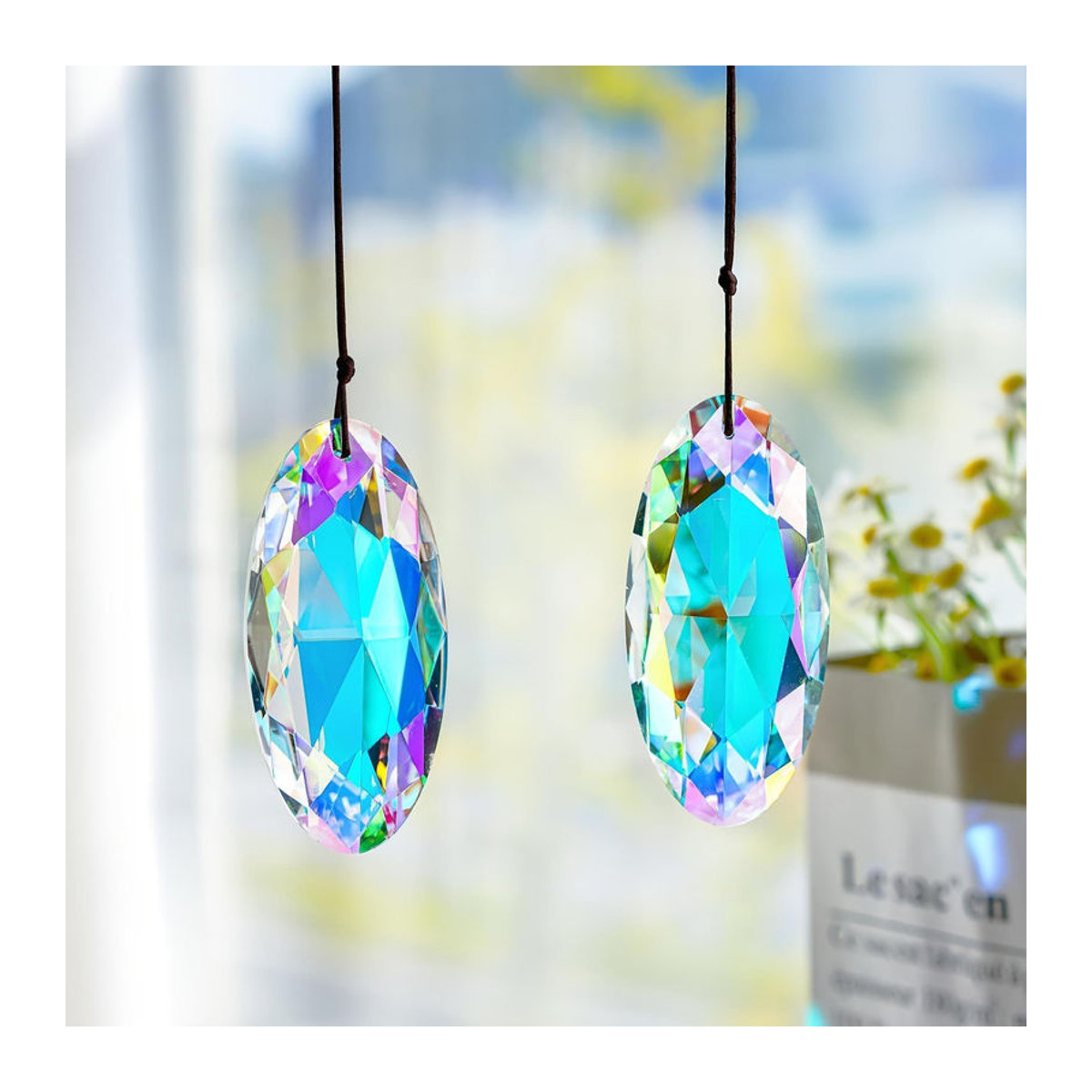 LChome Prisma Glas-Hänger für Regenbogeneffekte, mehrfarbige geometrische Fensterdekoration - Bild 7