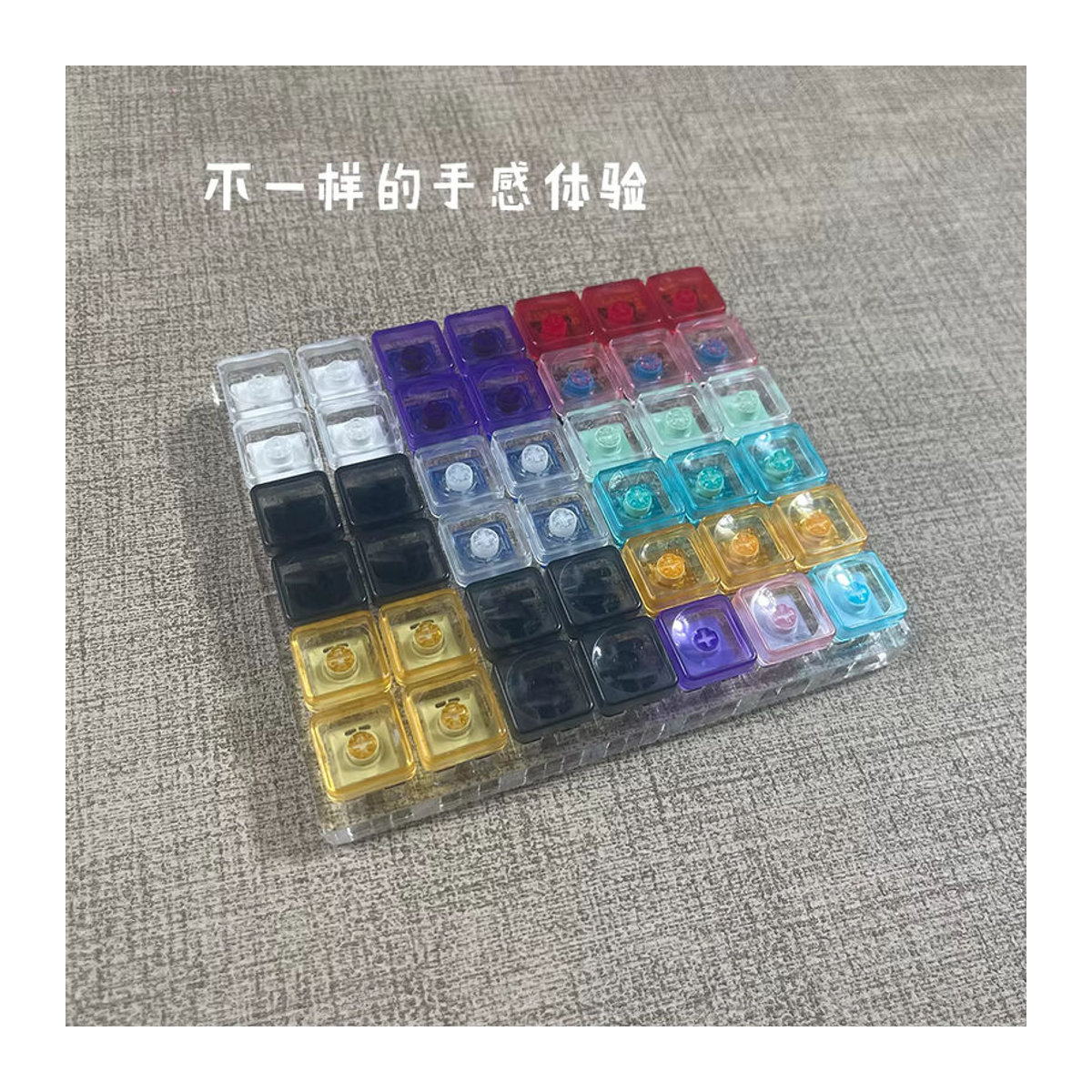 LCK Low Profile Tastenkappen aus transparentem PC-Material für 60 %–75 % Layouts, mechanische Tastatur-Keycaps in Schwarz und Lila - Bild 2