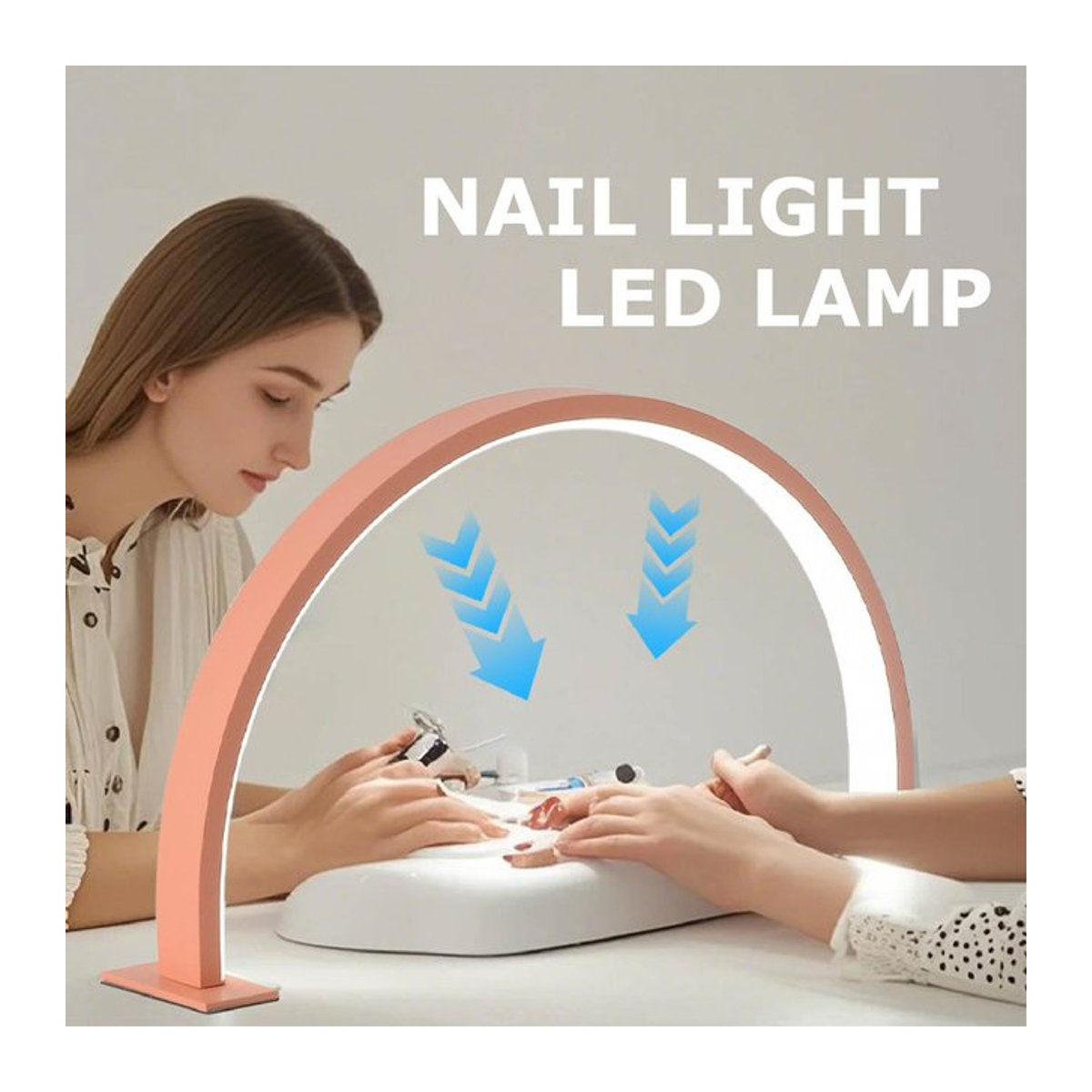 LCMKR LED Tischlampe in Rosa mit 10 Helligkeitsstufen für Nagelstudio, Büro und Stickerei - Bild 1