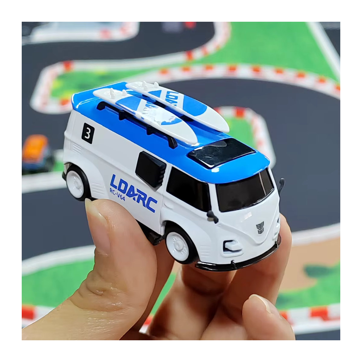LDARC V64 RTR/BNR 1/64 Mini RC Auto Elektroauto mit 2,4 GHz Fernbedienung in Grau und Bunt - Bild 2