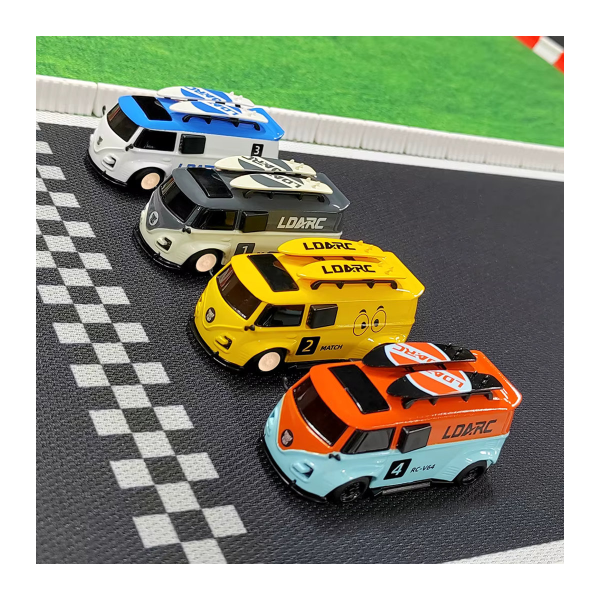 LDARC V64 RTR/BNR 1/64 Mini RC Auto Elektroauto mit 2,4 GHz Fernbedienung in Grau und Bunt - Bild 5