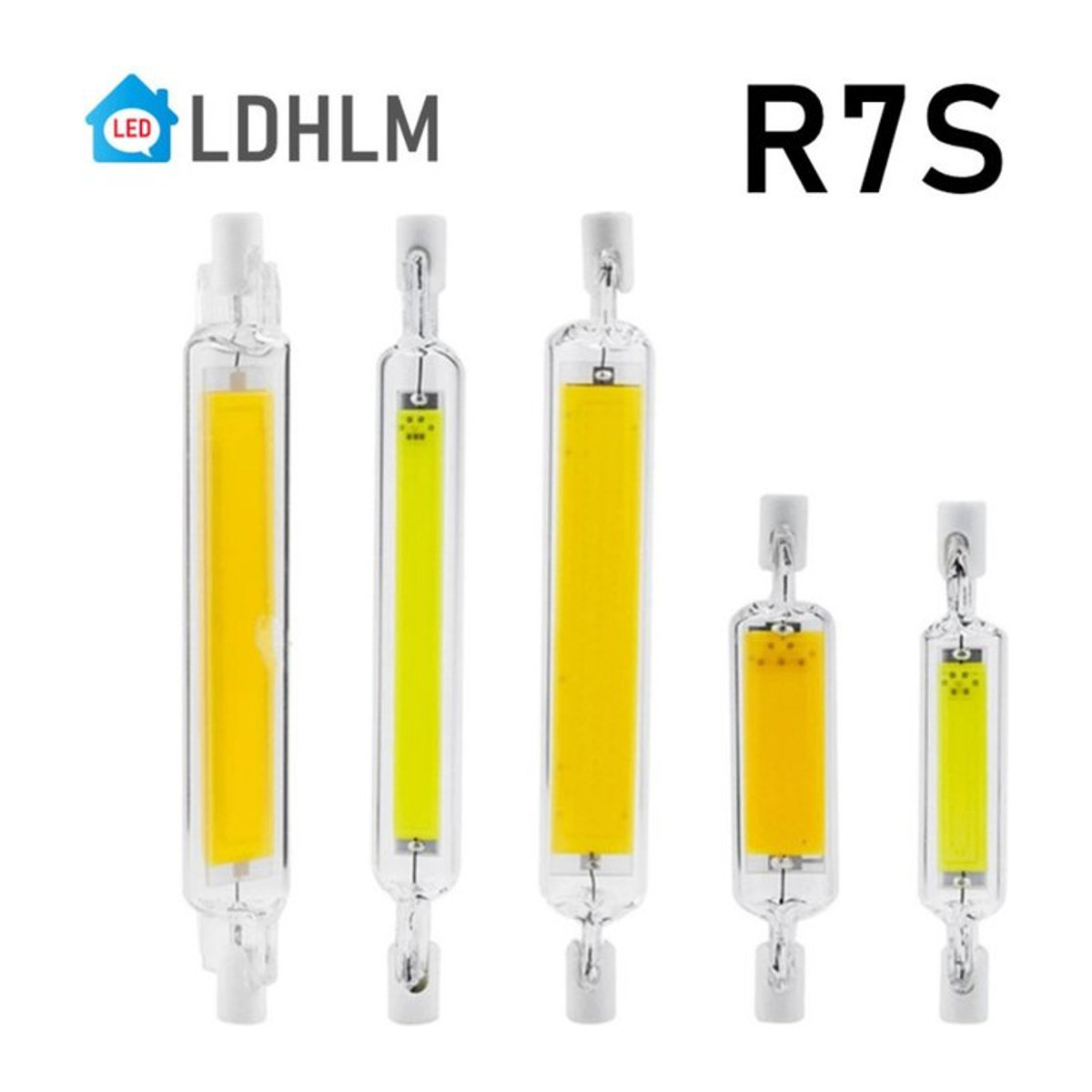 LDHLM R7S LED COB Glas Röhrenlampe als Halogenersatz für J78 und J118 - Bild 1