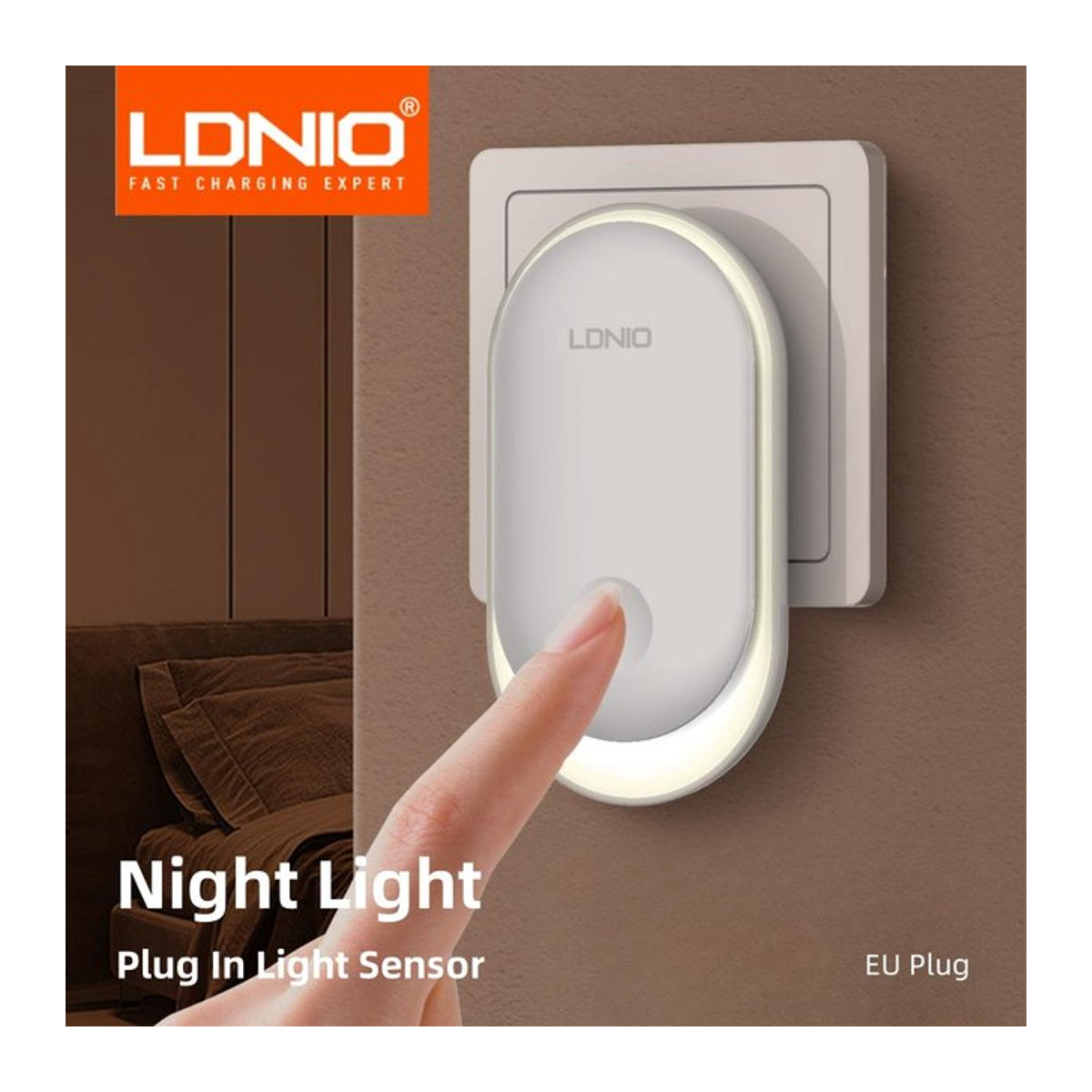 LDNIO LED Nachtlicht mit Sensor, energiesparende Plug-In Lampe für Schlafzimmer und Flur, Weiß - Bild 1