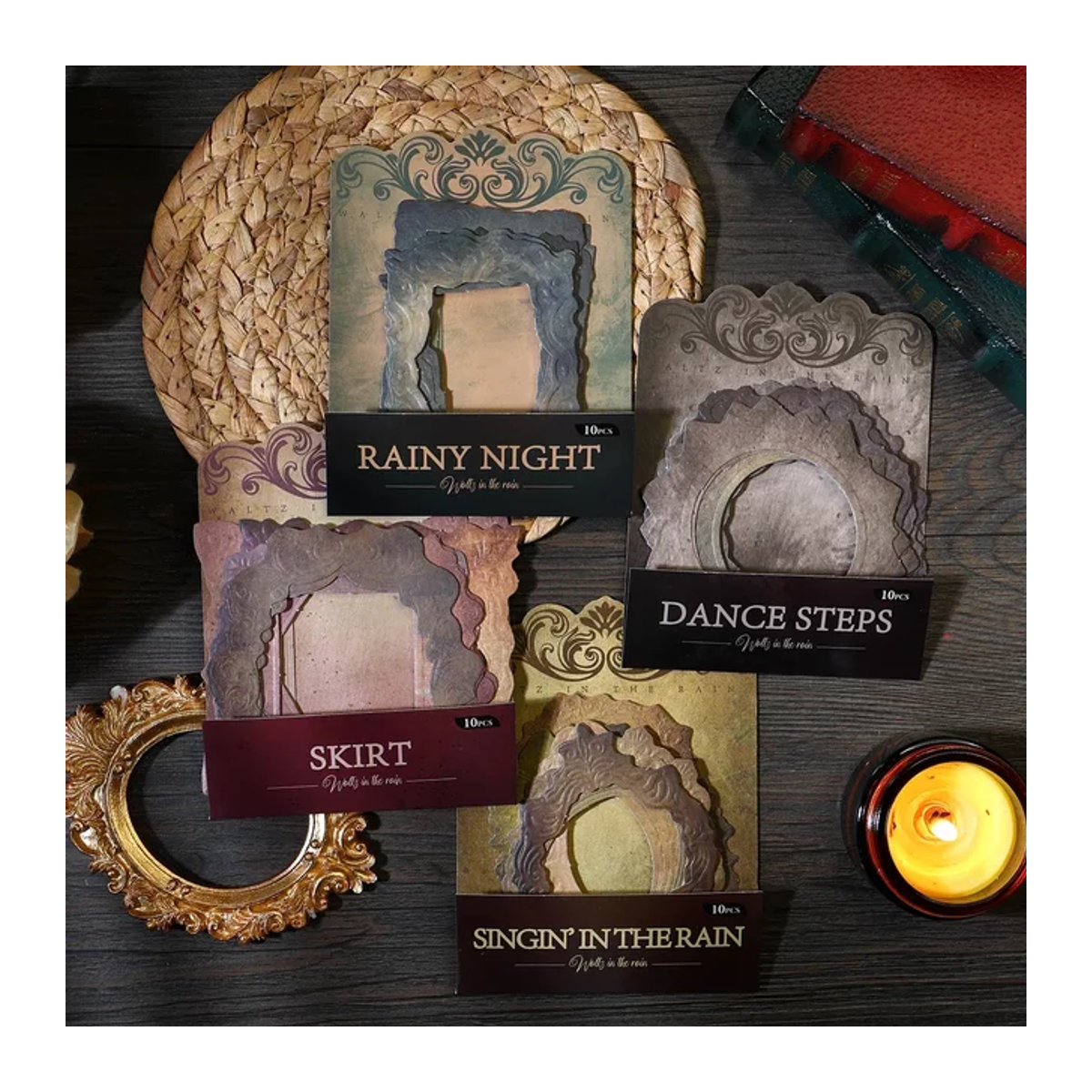 Leaffei European Base Collage Paket mit 10 Blatt Retro Dekoration aus PET Material für Scrapbook und Relief in Mehrfarbig, B: 15,7 cm x H: 9,8 cm - Bild 1
