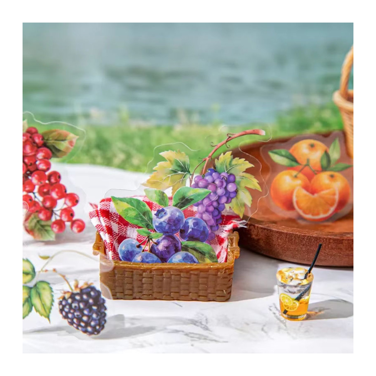 Leaffei Fruit Harvest Serie Beeren-Aufkleber Set mit 6 Designs in Mehrfarbig und Vintage-Optik - Bild 2