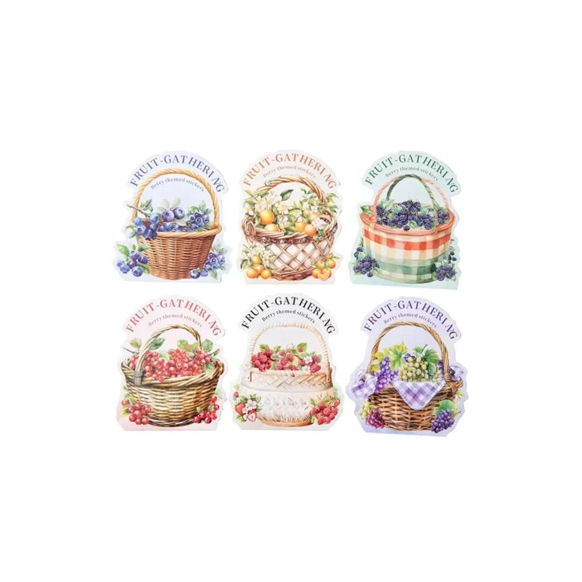 Leaffei Fruit Harvest Serie Beeren-Aufkleber Set mit 6 Designs in Mehrfarbig und Vintage-Optik - Bild 4