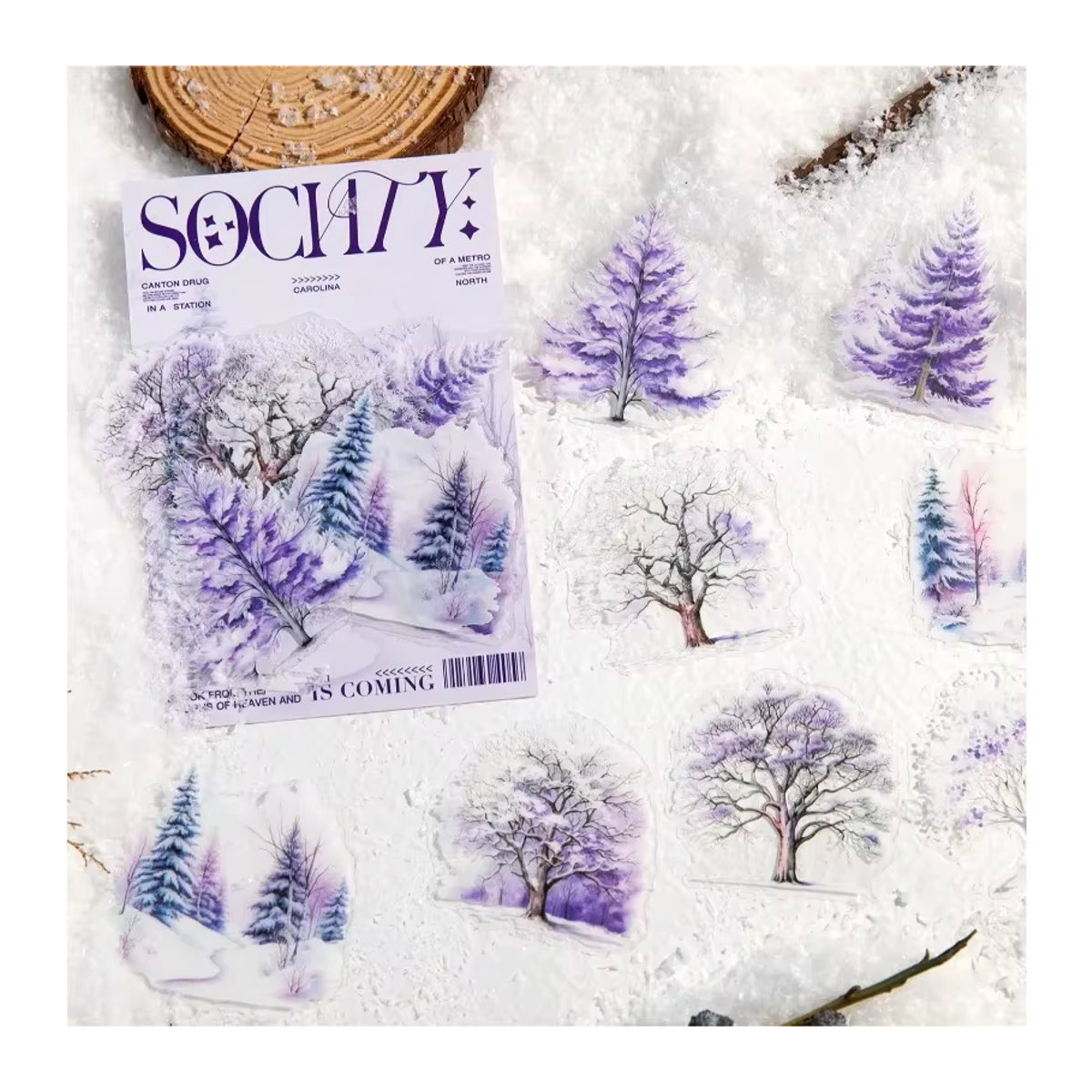 Leaffei PET-Aufkleber-Set Forest Guild Serie mit 16 Stück in 5 Stilen, Waldbaum-Thema in Grün und Mehrfarbig für dein DIY-Dekor - Bild 2