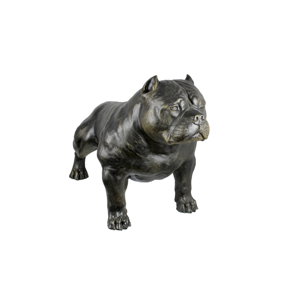 Lebensgroße American Bully Hundestatue von Art-Dog in Braun aus Kunstharz im Art-Deco-Stil - Bild 3