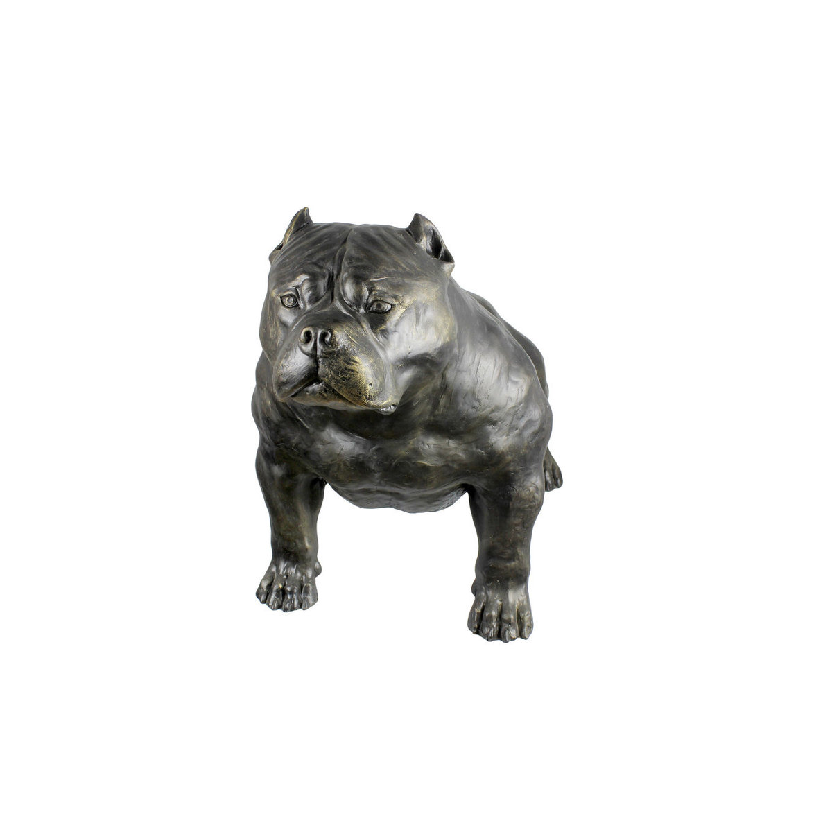 Lebensgroße American Bully Hundestatue von Art-Dog in Braun aus Kunstharz im Art-Deco-Stil - Bild 4