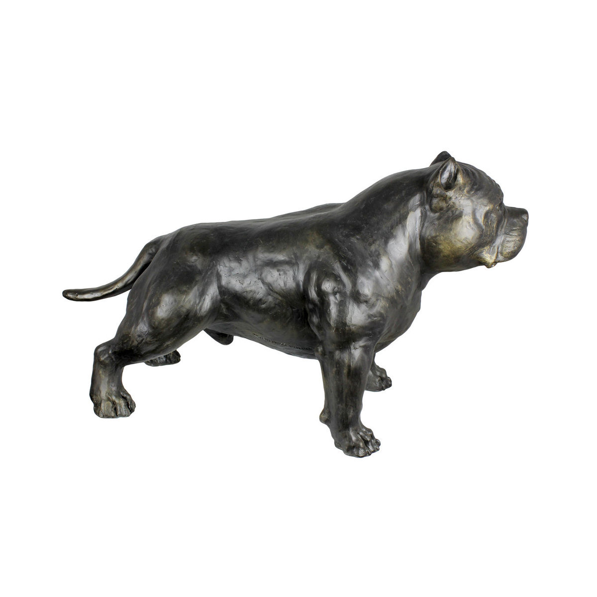 Lebensgroße American Bully Hundestatue von Art-Dog in Braun aus Kunstharz im Art-Deco-Stil - Bild 7