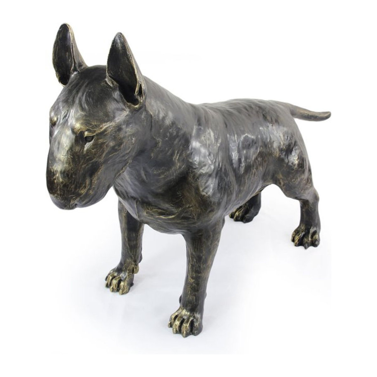 Lebensgroße Bullterrier Hundestatue von Art-Dog in Braun aus Kunstharz und Bronze - Bild 6