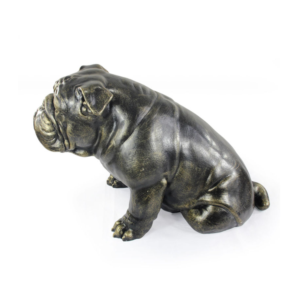 Lebensgroße Englische Bulldogge Statue von Art-Dog in Braun aus Kunstharz und Bronze für den Garten und die Dekoration - Bild 12