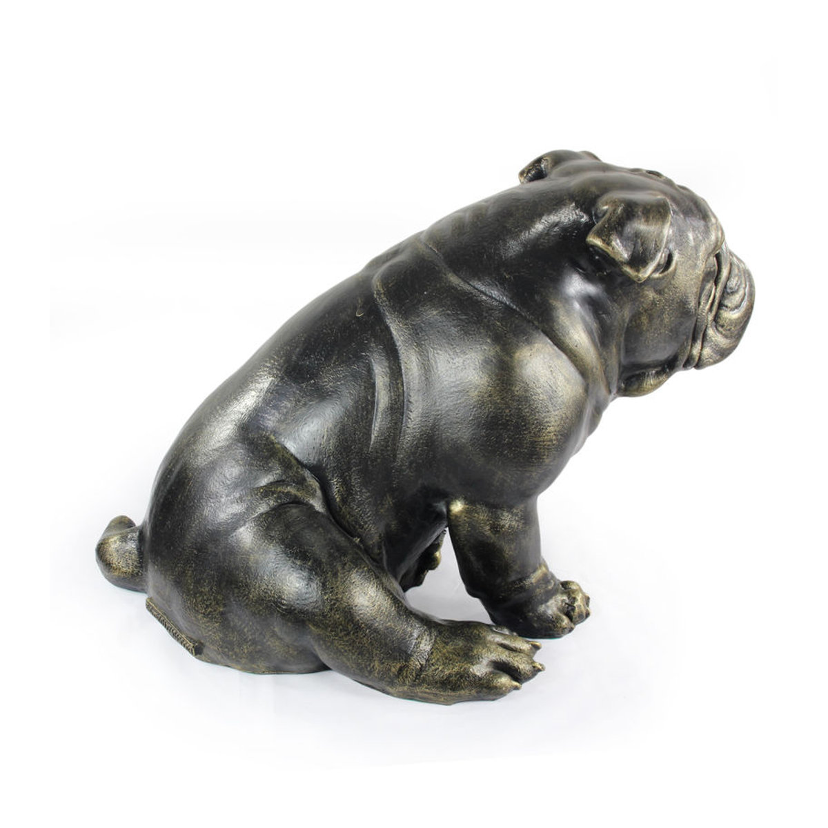 Lebensgroße Englische Bulldogge Statue von Art-Dog in Braun aus Kunstharz und Bronze für den Garten und die Dekoration - Bild 5