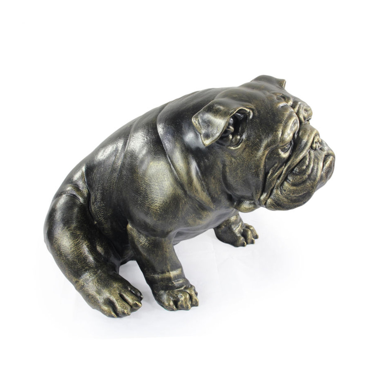 Lebensgroße Englische Bulldogge Statue von Art-Dog in Braun aus Kunstharz und Bronze für den Garten und die Dekoration - Bild 10