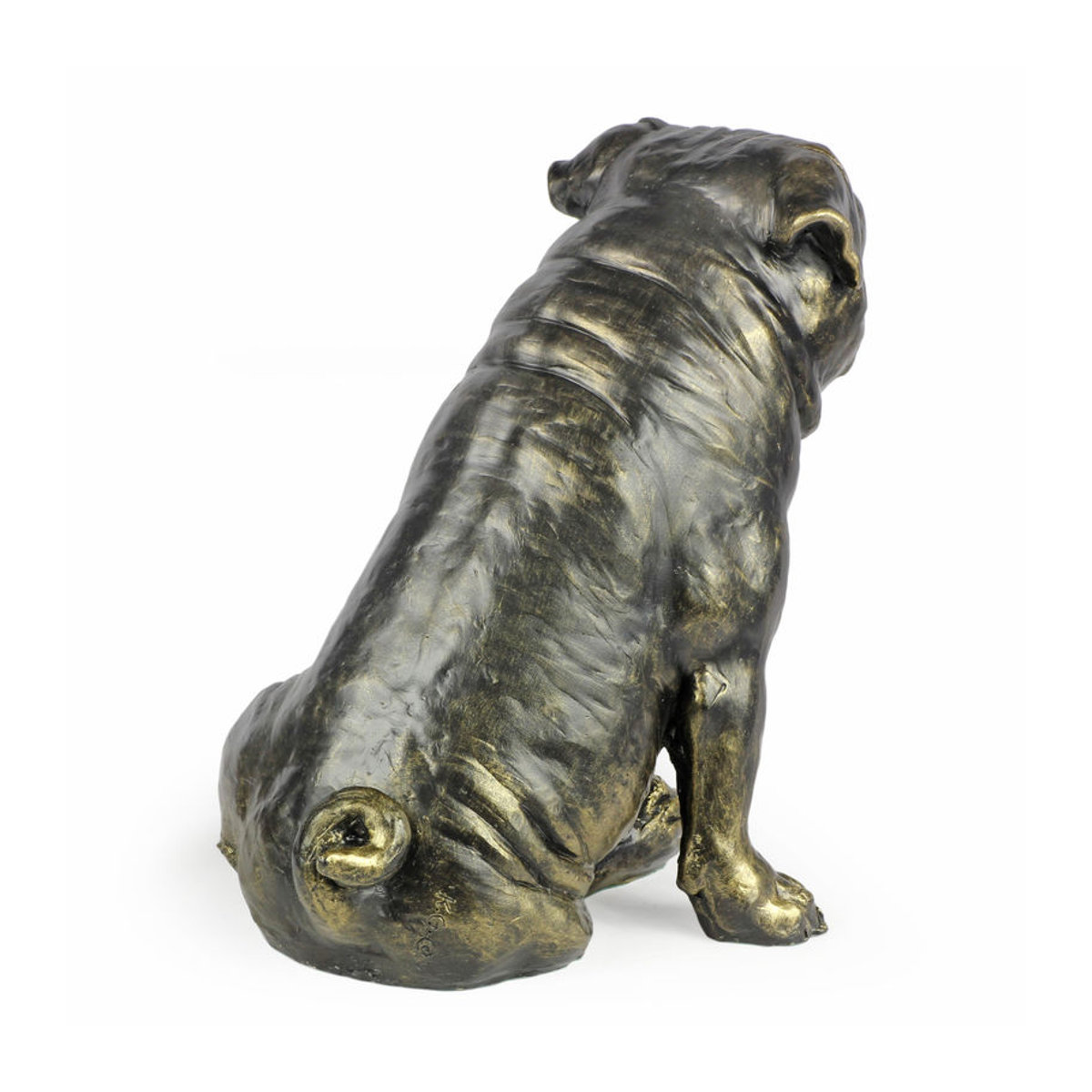 Lebensgroße Mops-Hundestatue von Art-Dog in Braun aus Kunstharz im Art Deco Stil - Bild 13