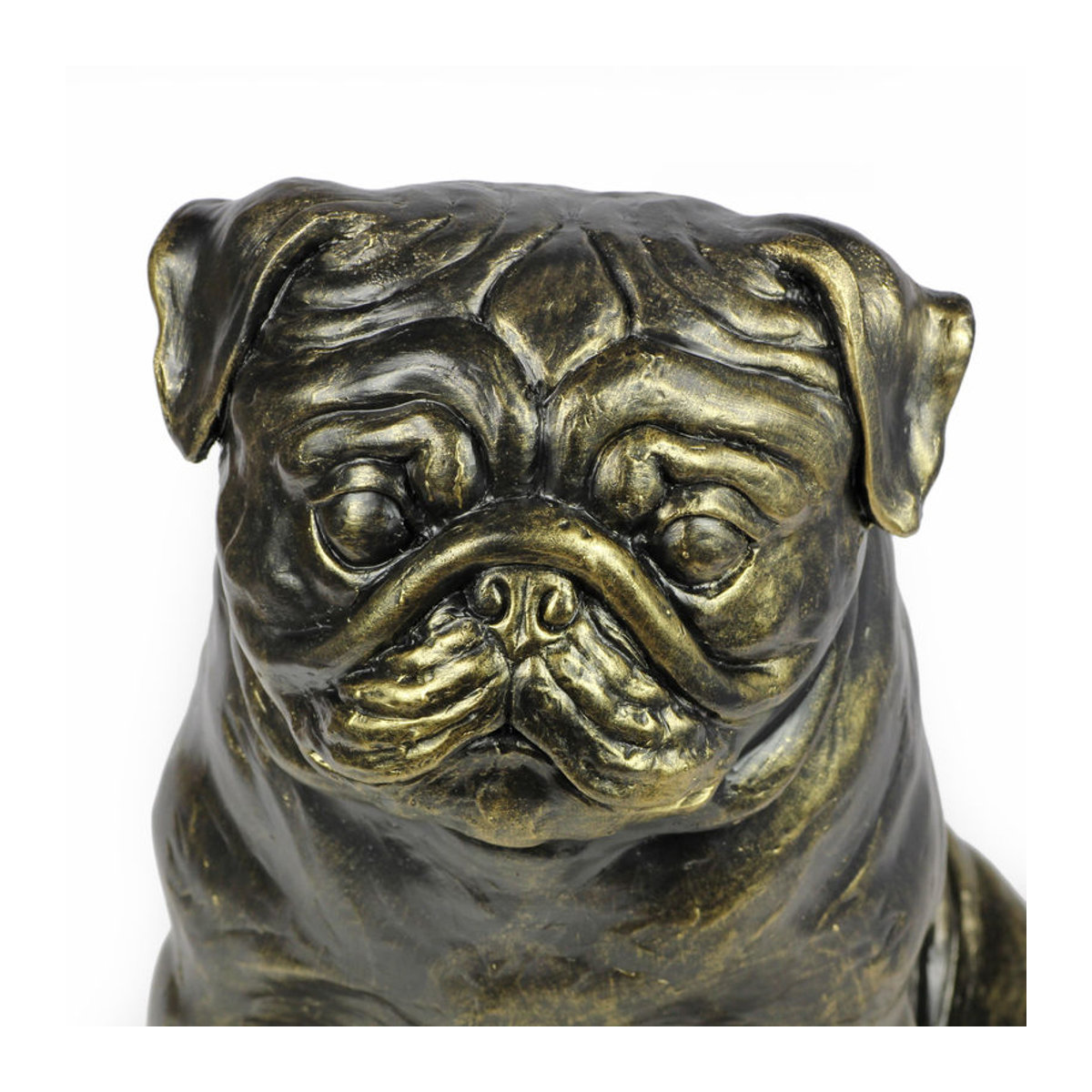 Lebensgroße Mops-Hundestatue von Art-Dog in Braun aus Kunstharz im Art Deco Stil - Bild 5