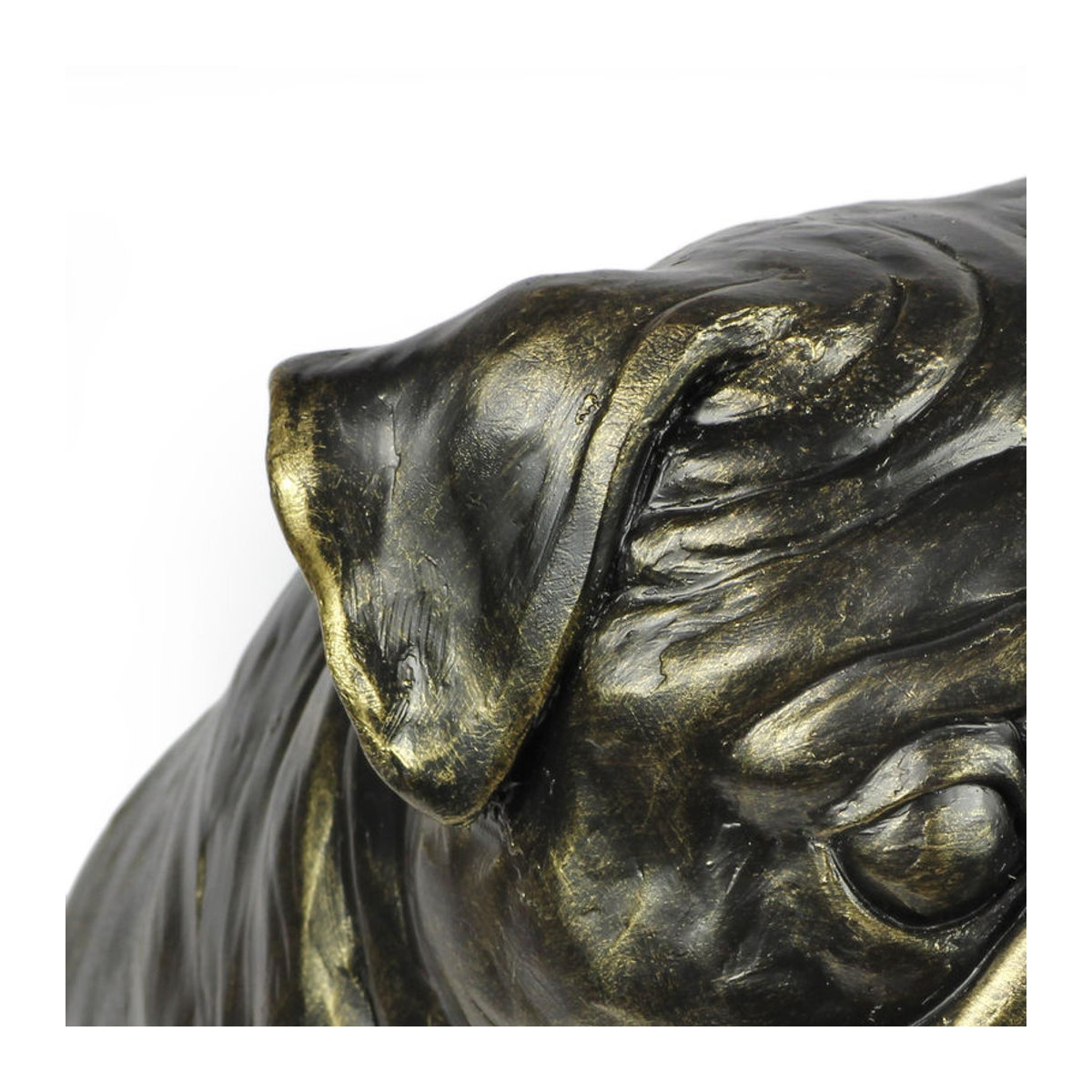 Lebensgroße Mops-Hundestatue von Art-Dog in Braun aus Kunstharz im Art Deco Stil - Bild 7