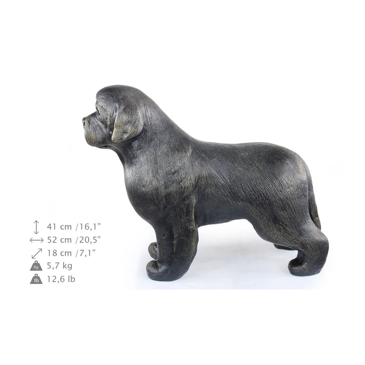 Lebensgroße Neufundländer Hundestatue von Art-Dog in Braun aus Kunstharz im Art Deco Stil - Bild 6