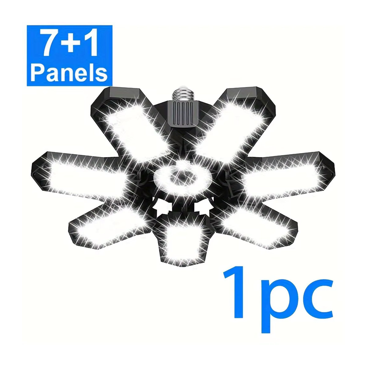 Leclstar Verformbare LED-Garagenleuchte mit 7+1 einstellbaren Panels, E27 Fassung, Aluminium Gehäuse - Bild 7