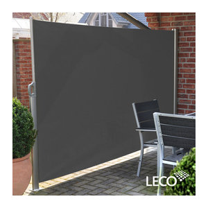 Leco ausziehbare Seitenmarkise aus Aluminium und Stahl in Anthrazit, Höhe: 160 cm, Länge: 300 cm