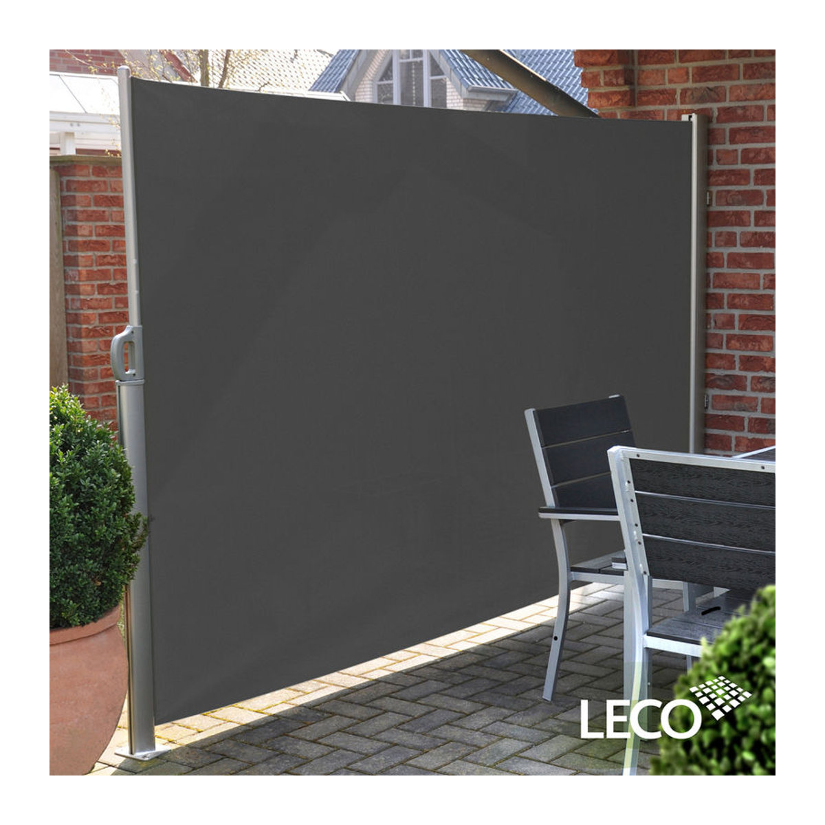 Leco ausziehbare Seitenmarkise aus Aluminium und Stahl in Anthrazit, Höhe: 160 cm, Länge: 300 cm - Bild 2