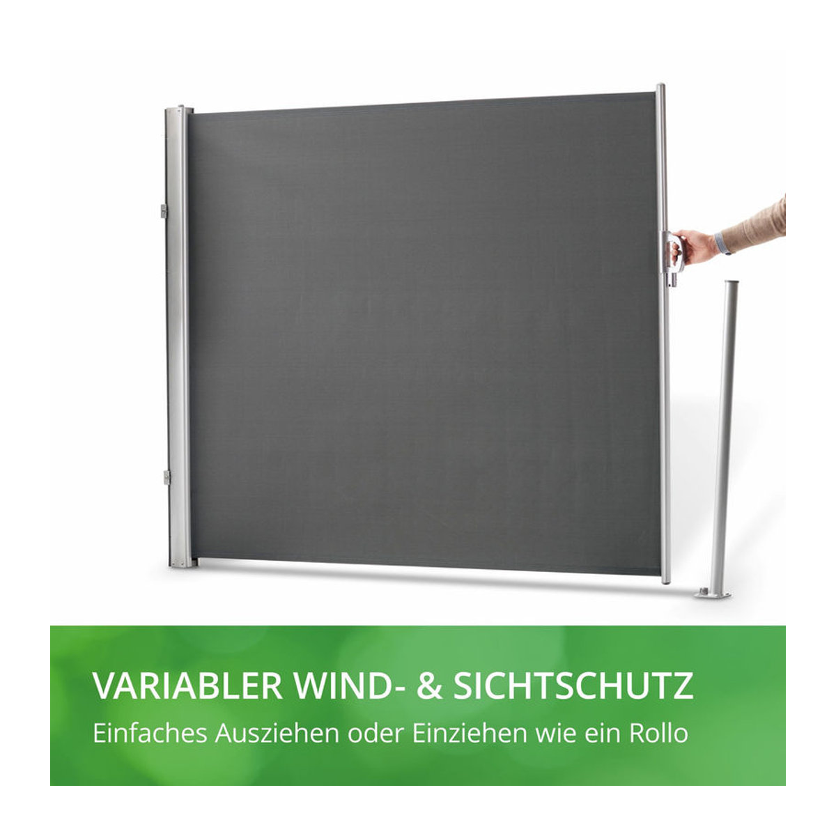 Leco ausziehbare Seitenmarkise aus Aluminium und Stahl in Anthrazit, Höhe: 160 cm, Länge: 300 cm - Bild 3