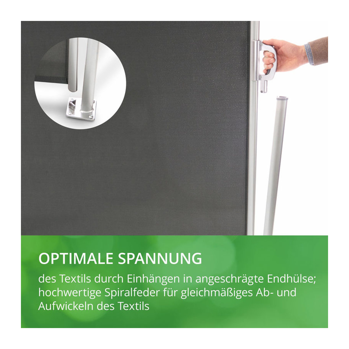 Leco ausziehbare Seitenmarkise aus Aluminium und Stahl in Anthrazit, Höhe: 160 cm, Länge: 300 cm - Bild 4