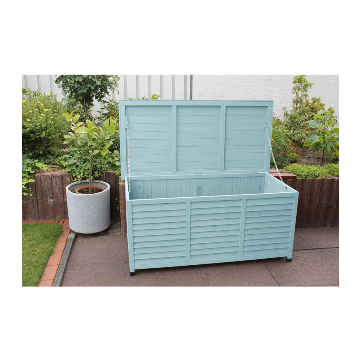 Leco Kissenbox Vintage in Mint Blau B/H/T: 132 x 61 x 66 cm - Bild 2