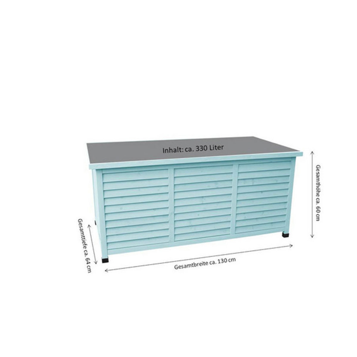Leco Kissenbox Vintage in Mint Blau B/H/T: 132 x 61 x 66 cm - Bild 7