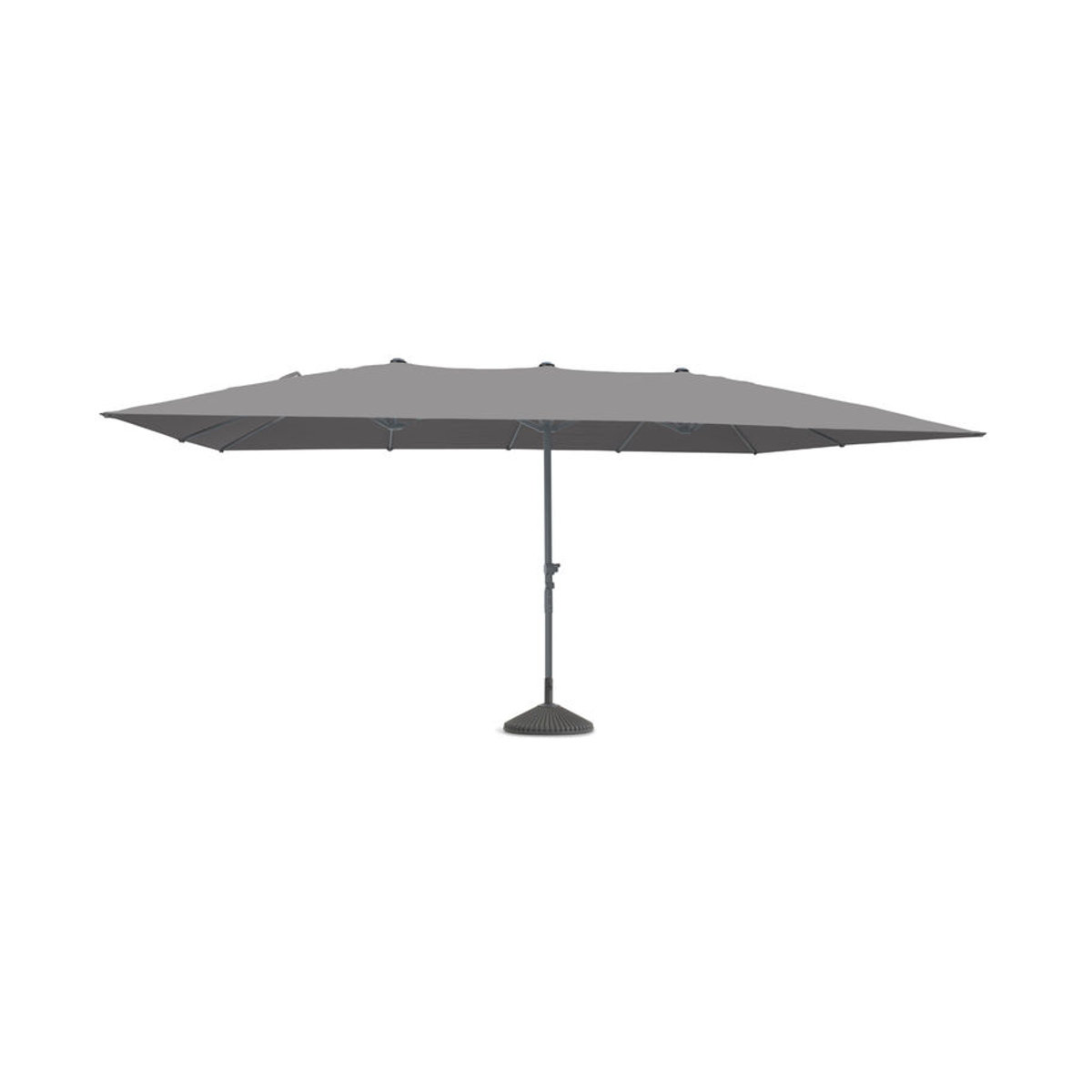 LECO Rechteck-Doppelsonnenschirm in Anthrazit und Grau aus Polyester, B: 460 cm, H: 247 cm - Bild 2