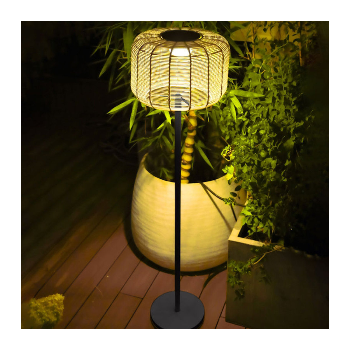 Leco Solar-Stehlampe BELLA LED Warmweiß Anthrazit Modern IP65 aus Aluminium und Stahl - Bild 2