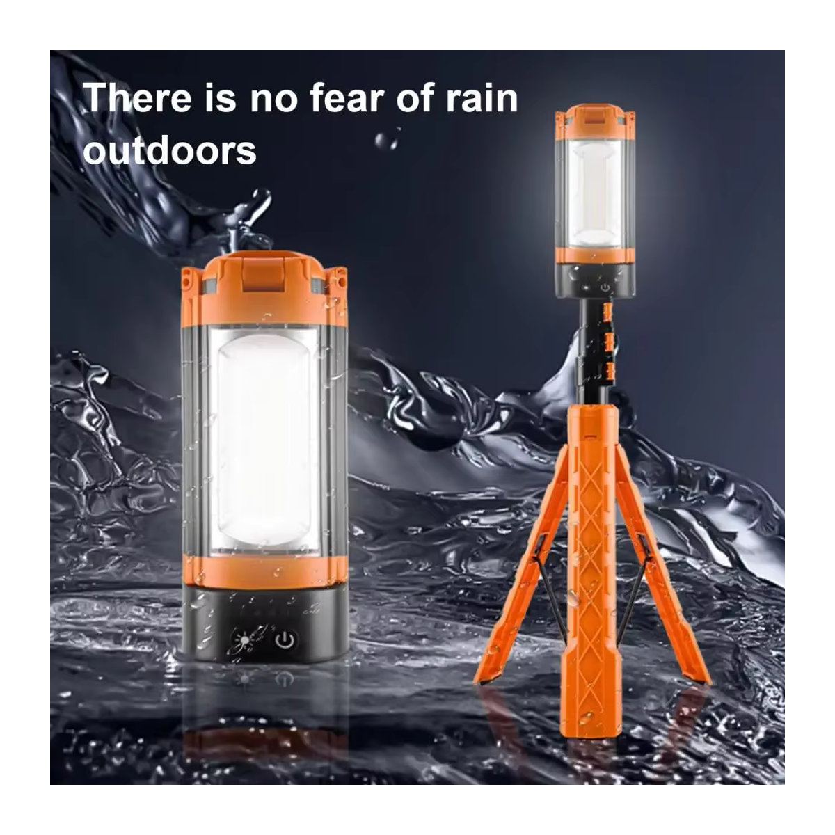 LED-Arbeitsleuchte mit Stativ und Haken, wasserdichte IP65 Stützlampe mit 4 Modi und Powerbank-Funktion für Outdoor und Angeln - Bild 2