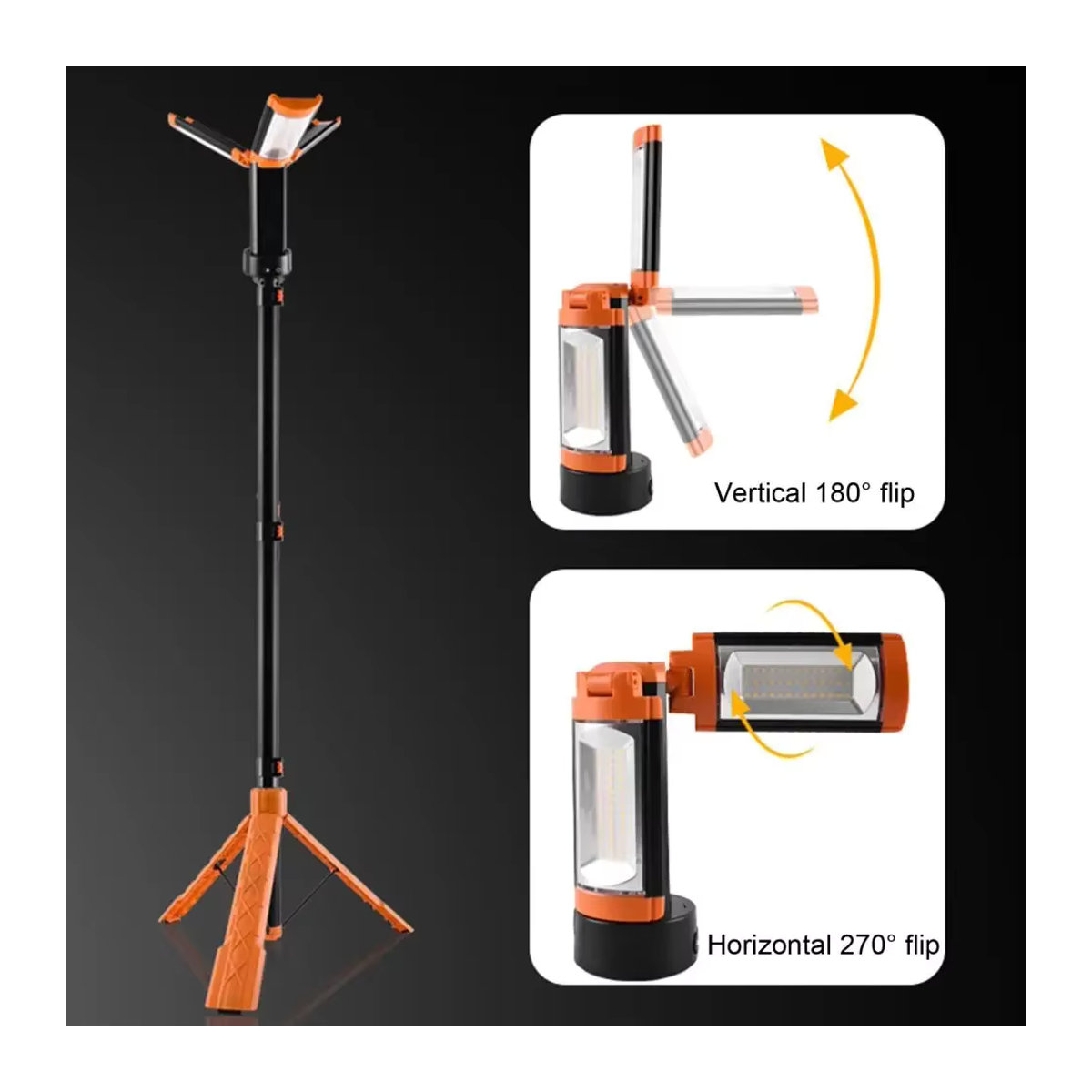 LED-Arbeitsleuchte mit Stativ und Haken, wasserdichte IP65 Stützlampe mit 4 Modi und Powerbank-Funktion für Outdoor und Angeln - Bild 5