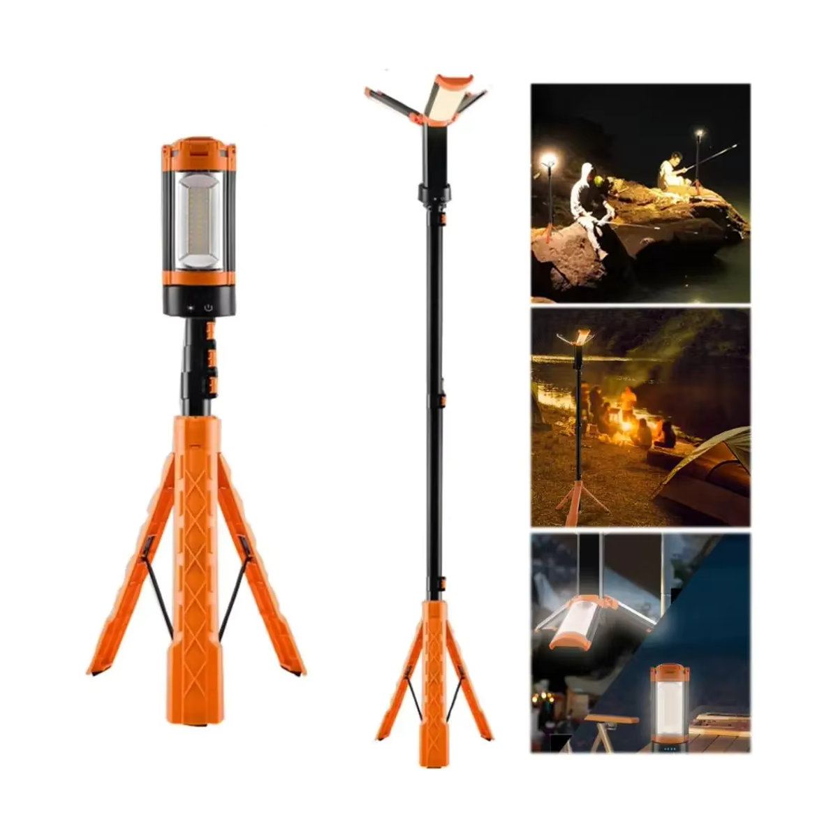 LED-Arbeitsleuchte mit Stativ und Haken, wasserdichte IP65 Stützlampe mit 4 Modi und Powerbank-Funktion für Outdoor und Angeln - Bild 6