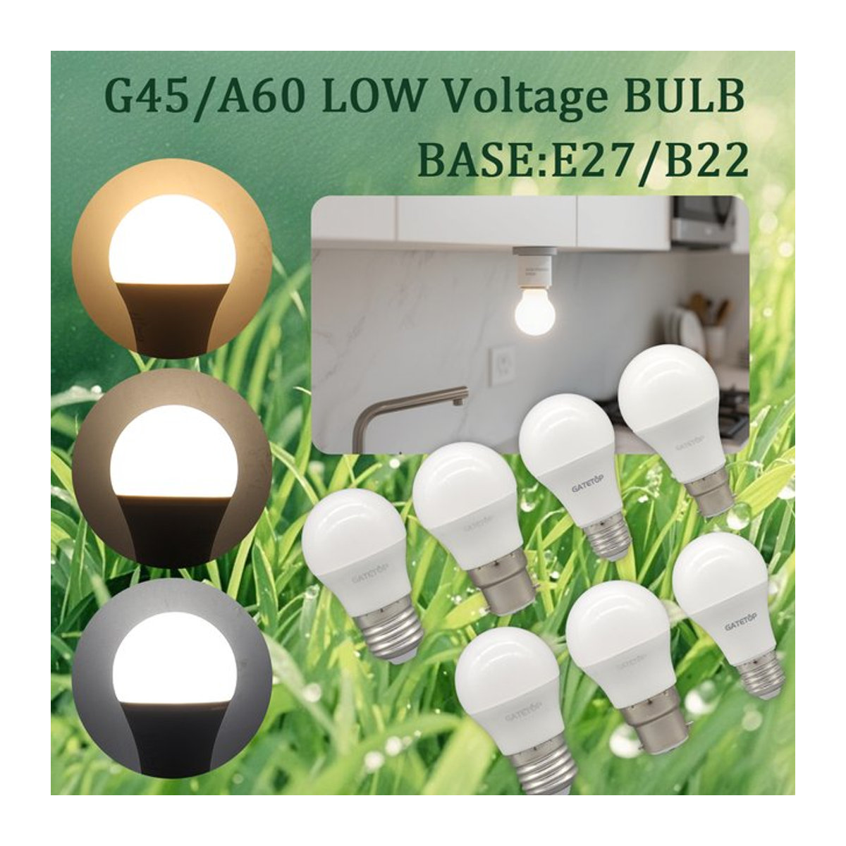 LED Außenbeleuchtung E27 B22 Leuchtmittel Kaltweiß 3W 5W 10W AC DC 12V 24V 48V aus Aluminium - Bild 1