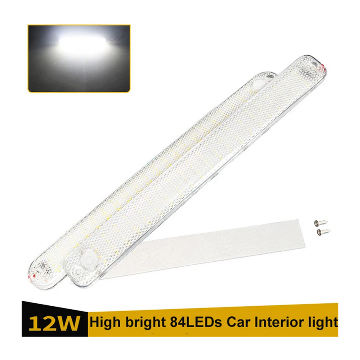 LED Auto Innenbeleuchtung mit 84 LEDs und Schalter für 12V 24V Fahrzeuge, Camper, Wohnmobile und Boote - Bild 1