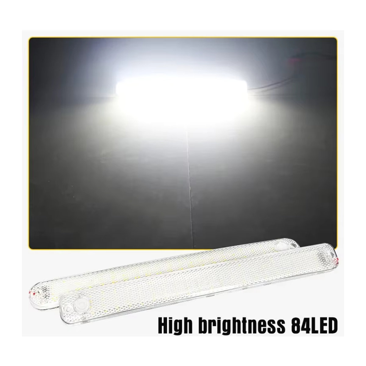LED Auto Innenbeleuchtung mit 84 LEDs und Schalter für 12V 24V Fahrzeuge, Camper, Wohnmobile und Boote - Bild 3