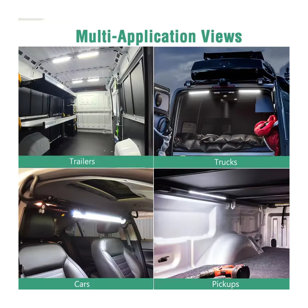 LED Auto Innenbeleuchtung mit 84 LEDs und Schalter für 12V 24V Fahrzeuge, Camper, Wohnmobile und Boote - Bild 4