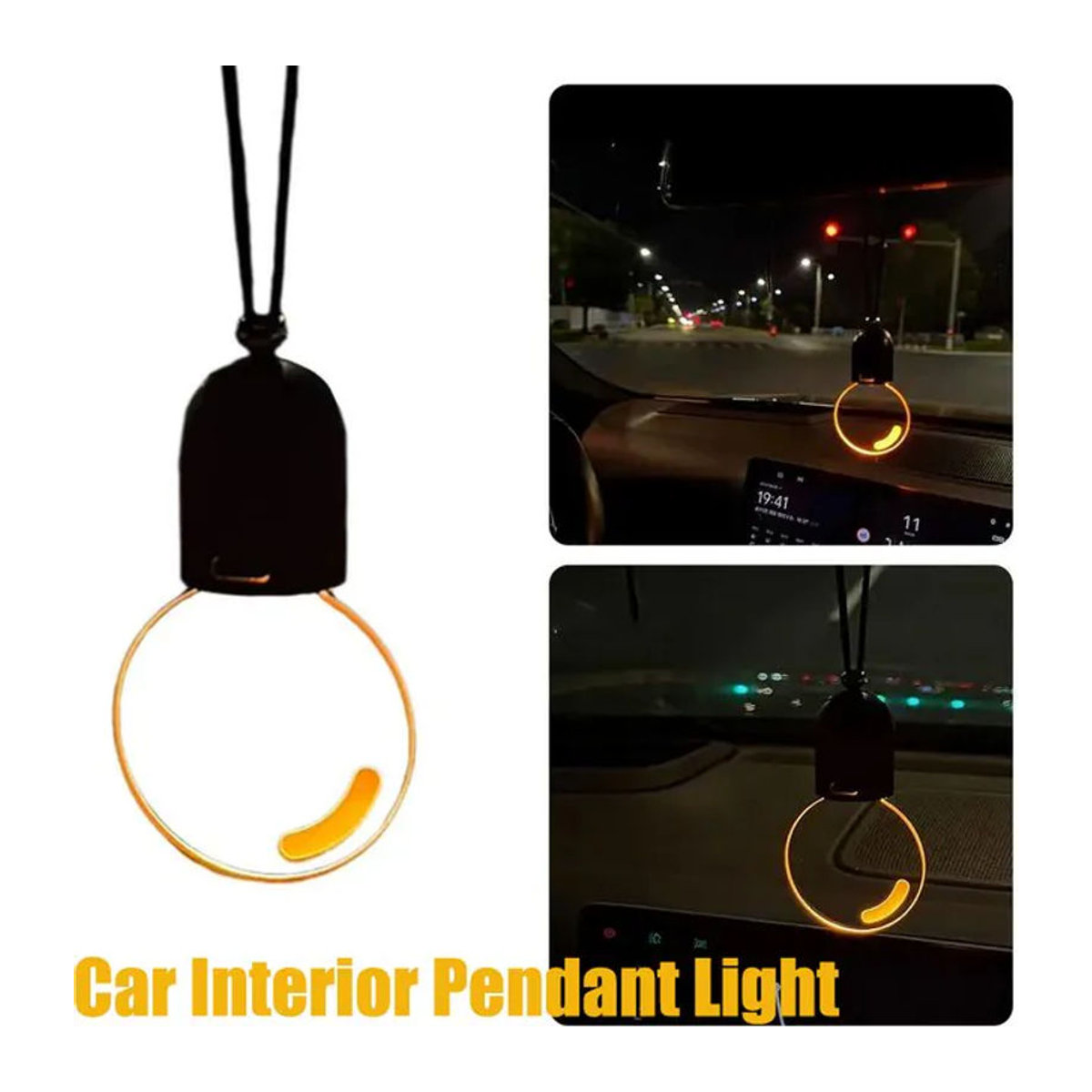 LED Auto-Innenraum-Pendelleuchte in Schwarz mit einstellbarer Ambientebeleuchtung und Warm- und Kaltmodus aus Acryl - Bild 1