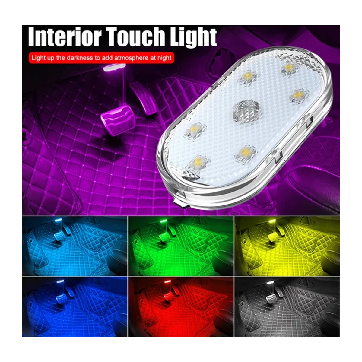 LED Auto-Leseleuchte mit Touch-Sensor und USB-Ladefunktion als multifunktionale Notfall- und Ambientebeleuchtung für dein Fahrzeug - Bild 1