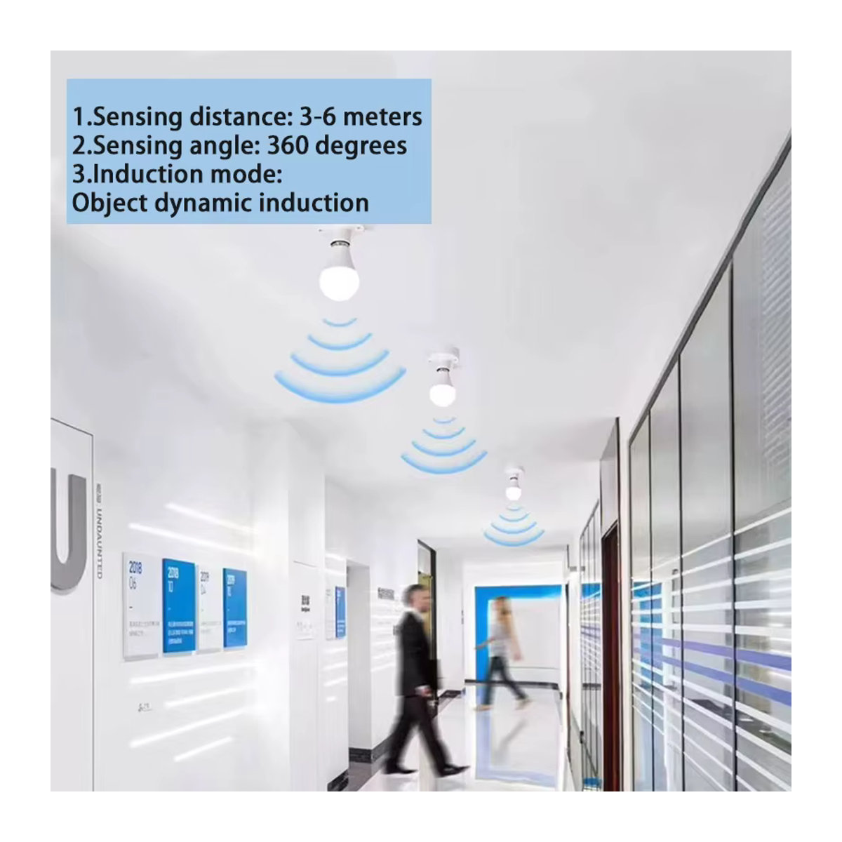 LED Bewegungsmelder Glühbirne mit Radar-Sensor für Außen und Innen, Warmweiß, Minimalistisches Design - Bild 2