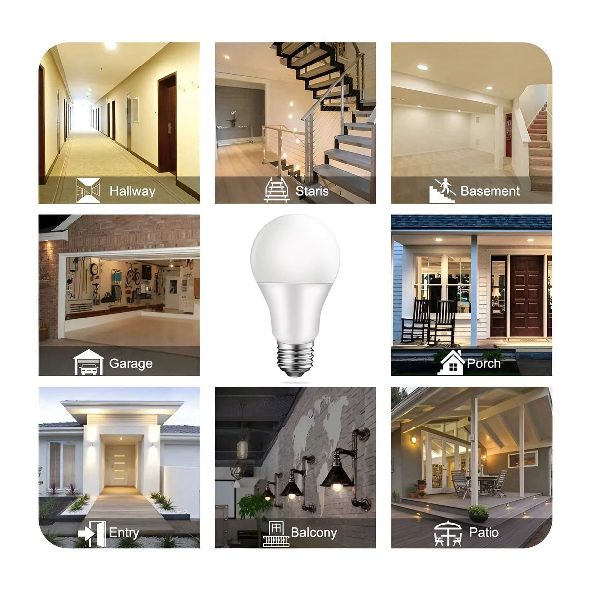 LED Bewegungsmelder Glühbirne mit Radar-Sensor für Außen und Innen, Warmweiß, Minimalistisches Design - Bild 3