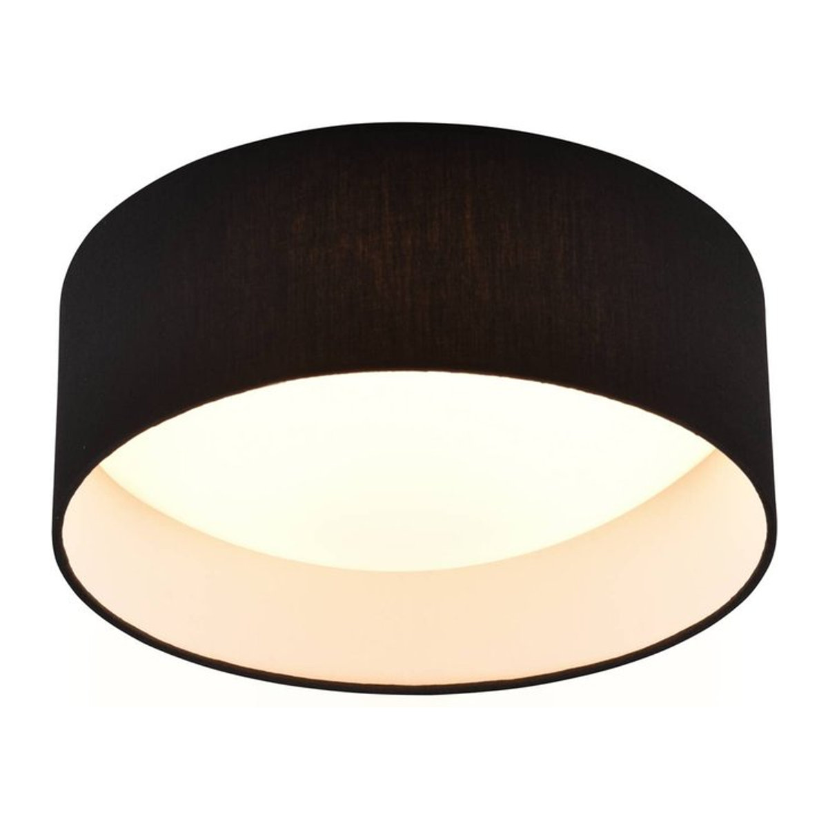 LED Deckenleuchte Locarno von REALITY LEUCHTEN in Schwarz/Weiß aus Stoff und Kunststoff, Durchmesser: 30 cm, Höhe: 11 cm, warmweißes Licht - Bild 1