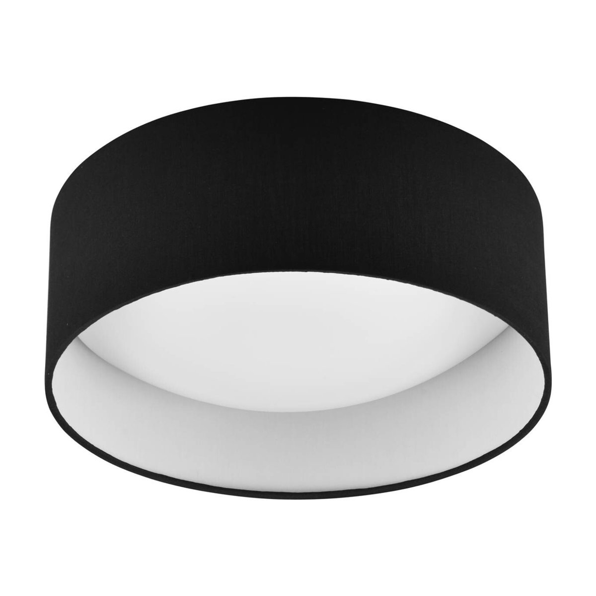 LED Deckenleuchte Locarno von REALITY LEUCHTEN in Schwarz/Weiß aus Stoff und Kunststoff, Durchmesser: 30 cm, Höhe: 11 cm, warmweißes Licht - Bild 2