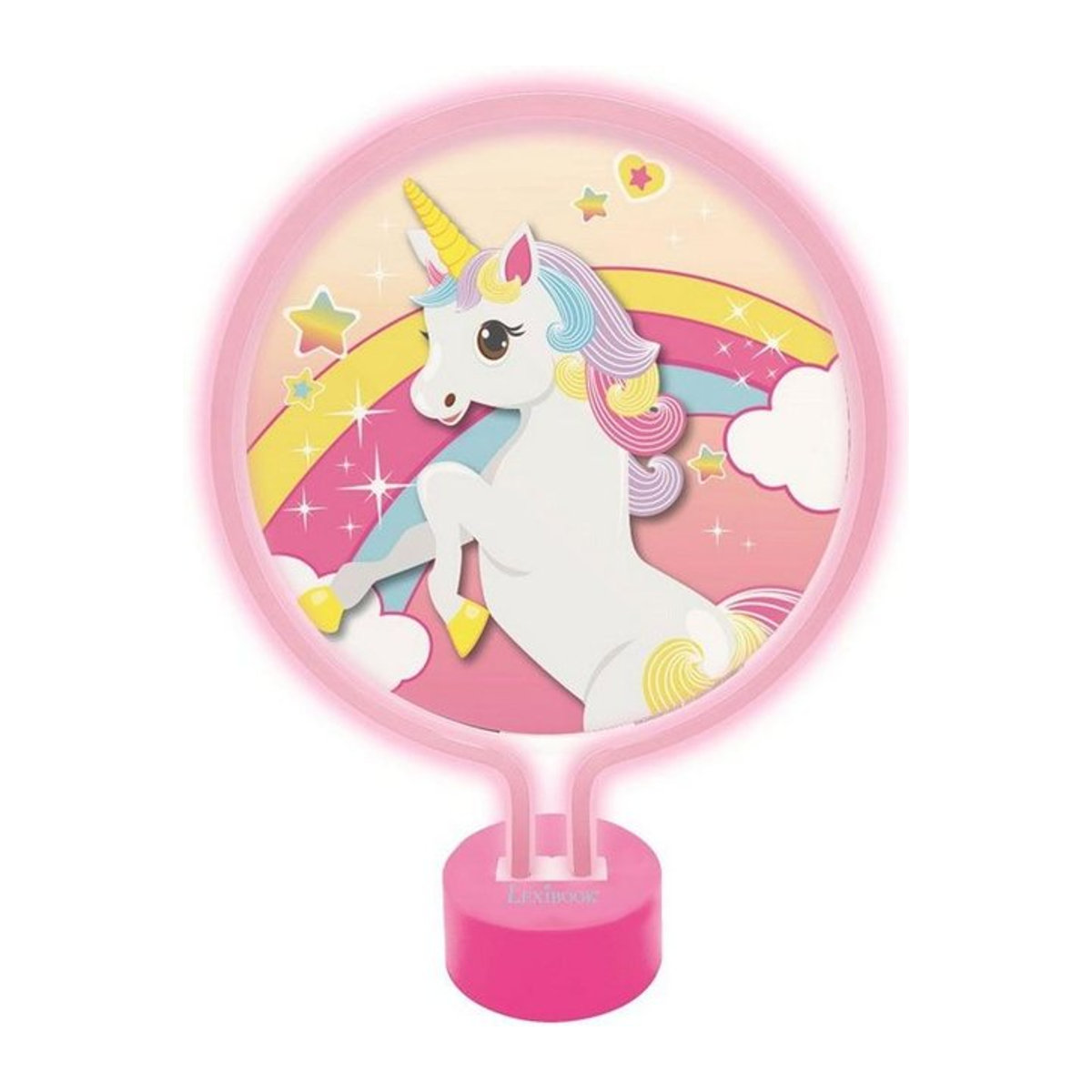 LED Einhorn-Neonlicht in Weiß/Rosa, Höhe: 29,5 cm - Bild 1