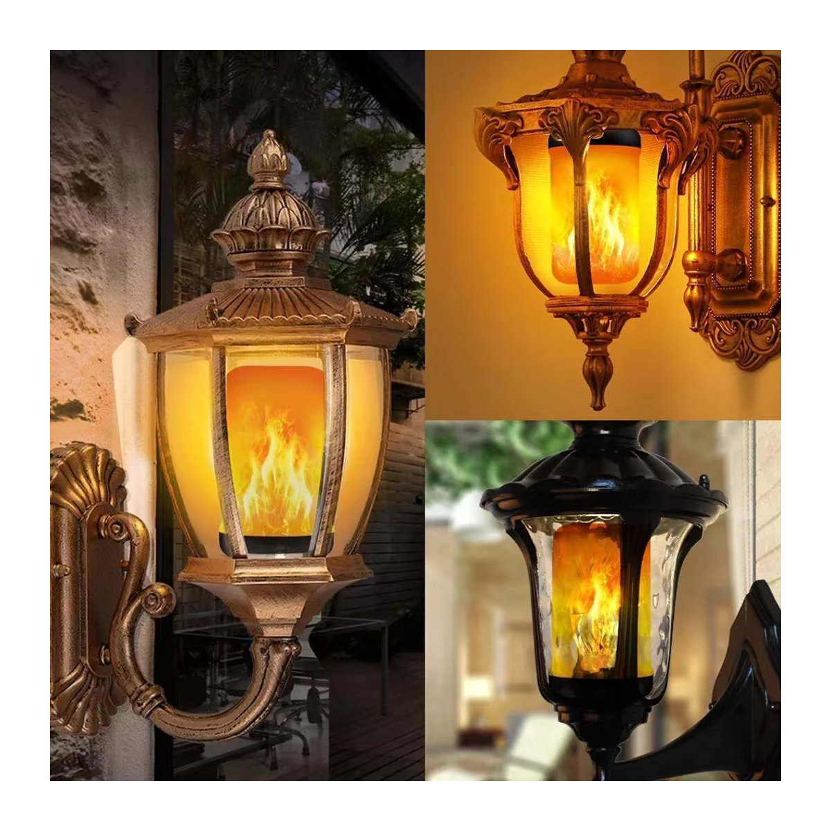LED-Flammen-Glühbirne mit 4 Modi für realistischen Feuer-Effekt in Orange, klassisches Design für Party und Gartendekoration - Bild 6